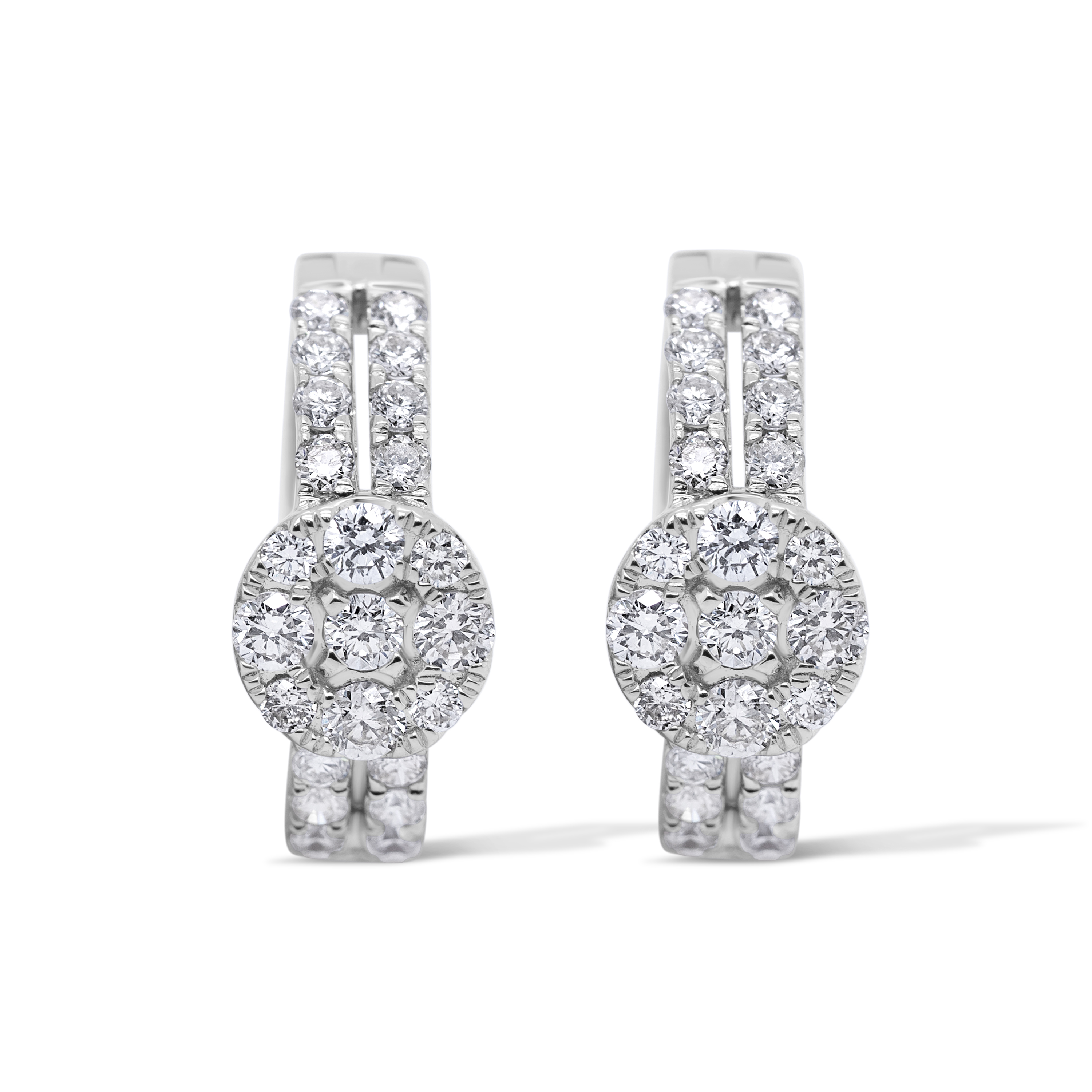 Diamond Hoop Earrings 0.67 ct. 14K White Gold